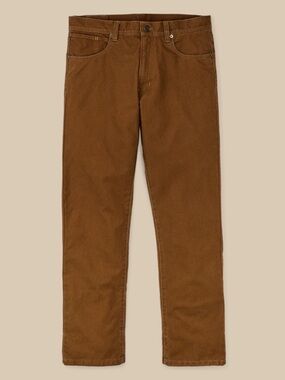 Filson Dry Tin Cloth 5-Pocket Pants Whiskey Brown Canvas Workwear Pants 34x32